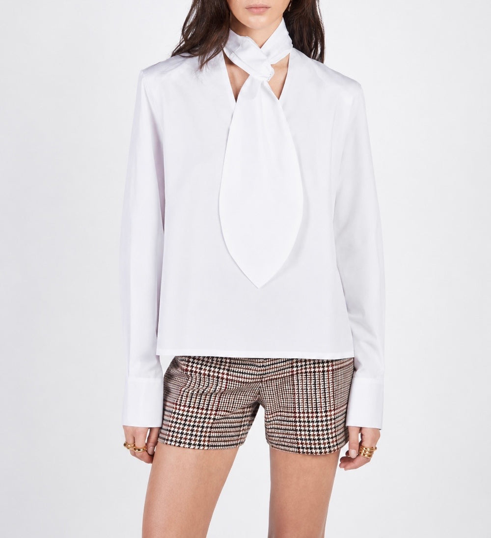CAMICIA CON SCIARPINA IN COTONE