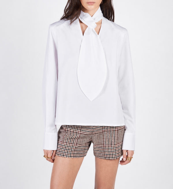 CAMICIA CON SCIARPINA IN COTONE