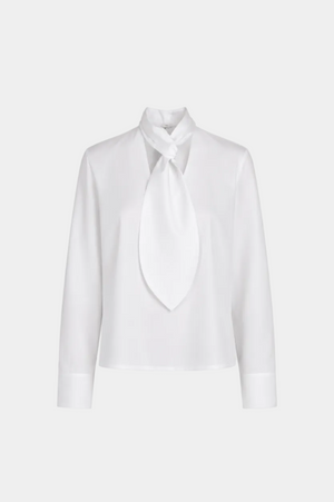 CAMICIA CON SCIARPINA IN COTONE