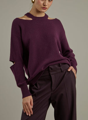 MAGLIA MISTO CASHMERE CUT GIROCOLLO
