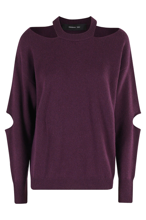 MAGLIA MISTO CASHMERE CUT GIROCOLLO