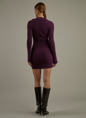 ABITO CORTO MISTO CASHMERE CON NODO