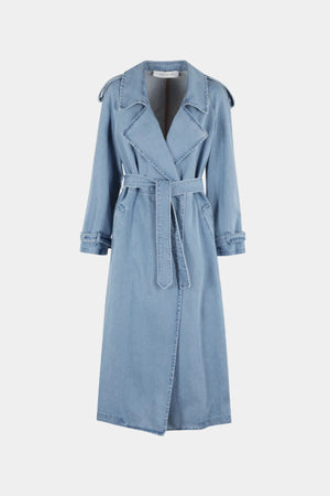 BLUE DENIM TRENCH COAT