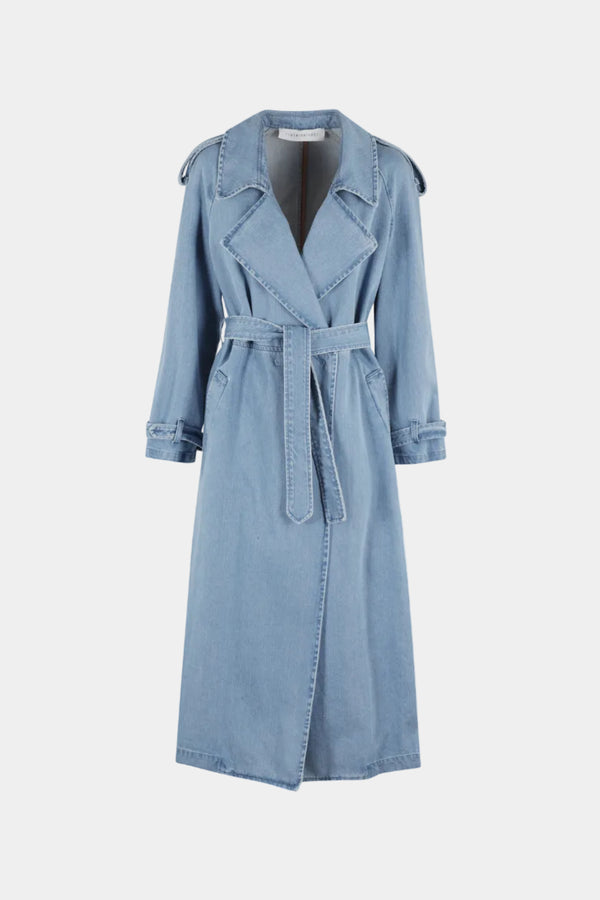 BLUE DENIM TRENCH COAT