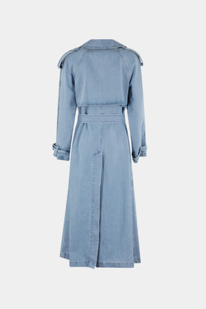BLUE DENIM TRENCH COAT