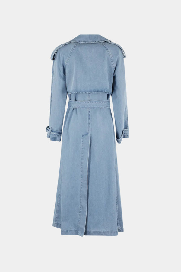 BLUE DENIM TRENCH COAT