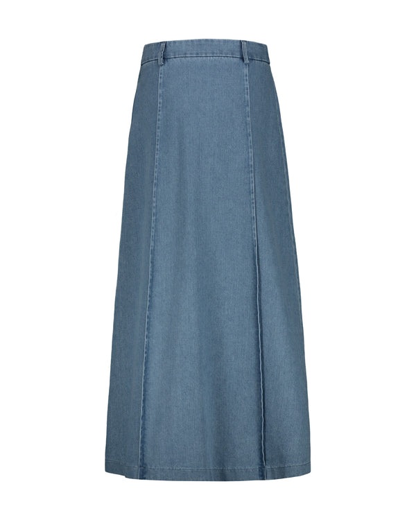 LONG LIGHT BLUE DENIM SKIRT