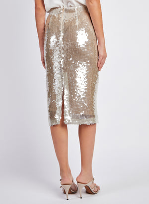 SEQUINED NET SKIRT