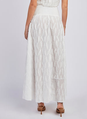 MUSLIN LEAF EMBROIDERY SKIRT