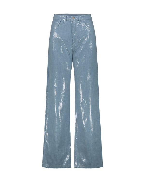 SEQUINED DENIM JEANS
