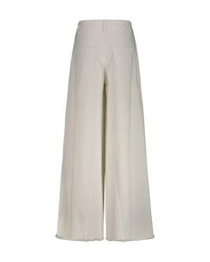 JEANS WIDE BULL DENIM BIANCO