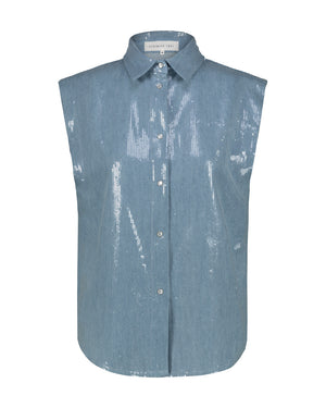 SEQUINED DENIM SHIRT