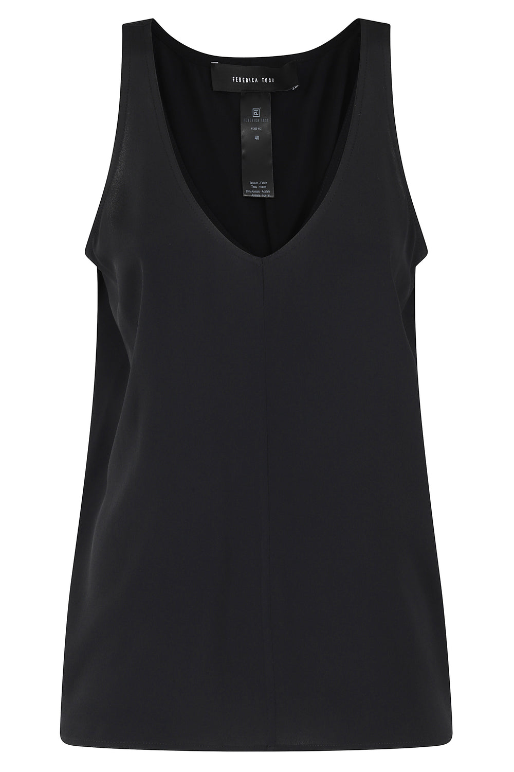 CANOTTA SBIECA CREPE DE CHINE NERA
