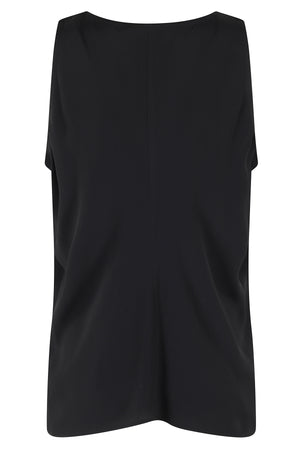 BLACK BIASED CREPE DE CHINE TANK TOP