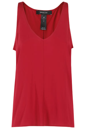 CANOTTA SBIECA CREPE DE CHINE CILIEGIO