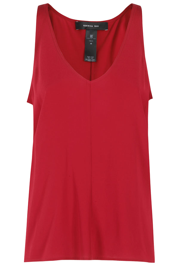 CANOTTA SBIECA CREPE DE CHINE CILIEGIO