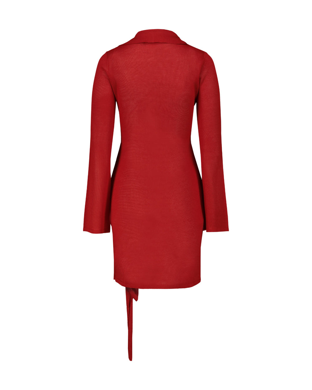 SHORT DRESS WITH RED FLEXAGE KNOT