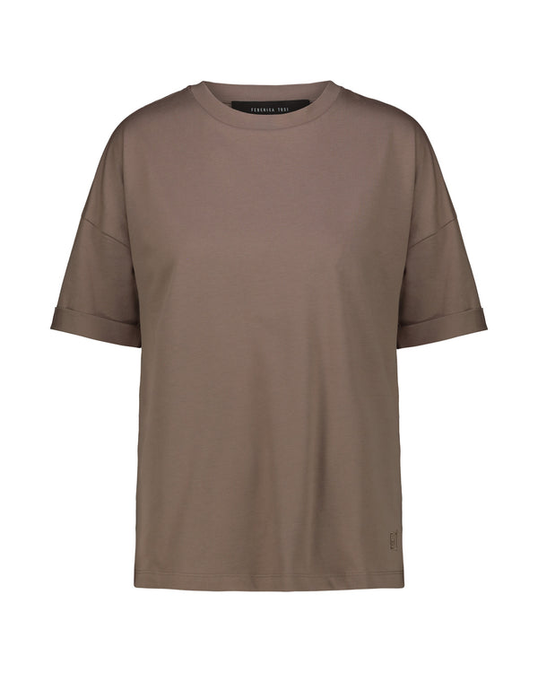 T-SHIRT CREW CARRY OVER JERSEY TAUPE
