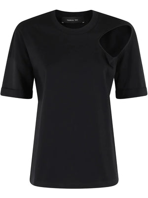 T-SHIRT CUT OUT JERSEY NERO