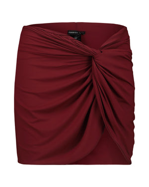 BURGUNDY SHORT SKIRT COVER-UP