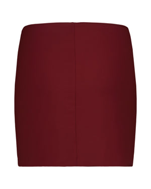 BURGUNDY SHORT SKIRT COVER-UP
