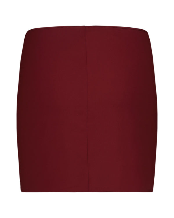 BURGUNDY SHORT SKIRT COVER-UP