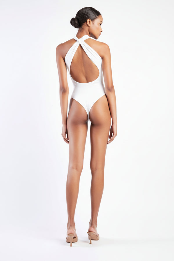 MAILLOT DE BAIN UNE PIÈCE NŒUD BLANC