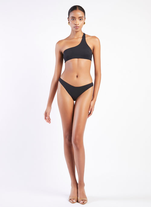 HAUT DE MAILLOT BIKINI ASYMÉTRIQUE NOIR