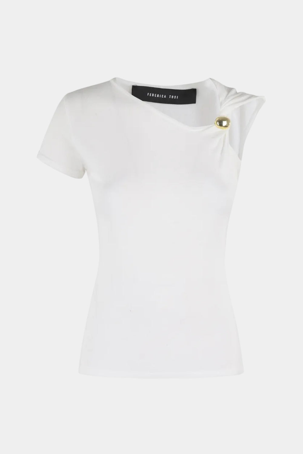 VISCOSE TOP WITH WHITE JEWEL