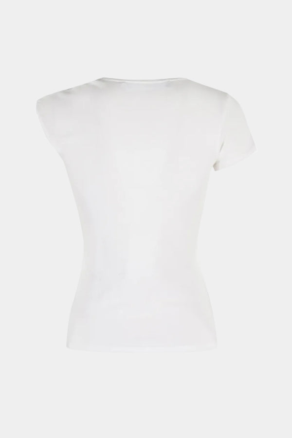 TOP VISCOSA CON GIOIELLO BIANCO