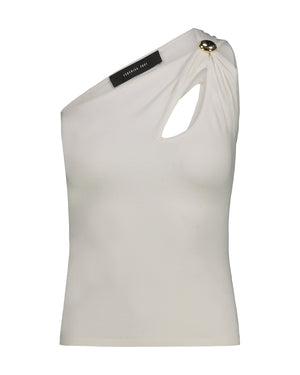 VSCOSA ONE-SHOULDER TOP WITH WHITE JEWEL