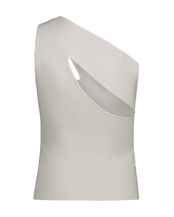 VSCOSA ONE-SHOULDER TOP WITH WHITE JEWEL