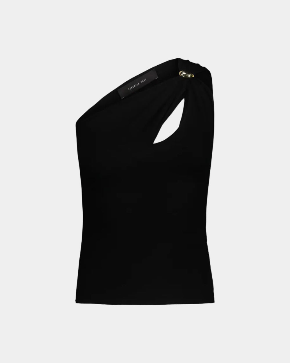 ONE-SHOULDER VSCOSA TOP WITH BLACK JEWEL
