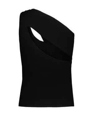 ONE-SHOULDER VSCOSA TOP WITH BLACK JEWEL
