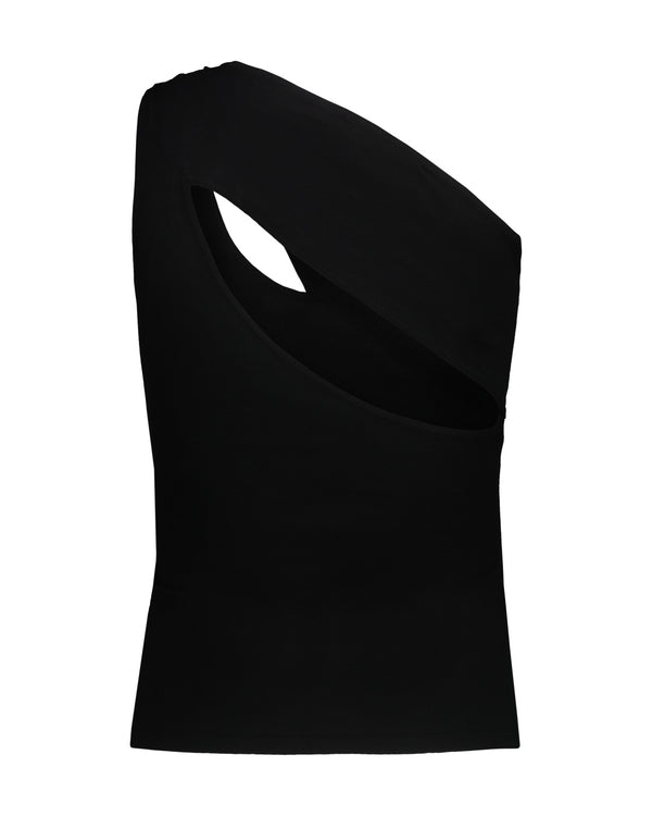 ONE-SHOULDER VSCOSA TOP WITH BLACK JEWEL