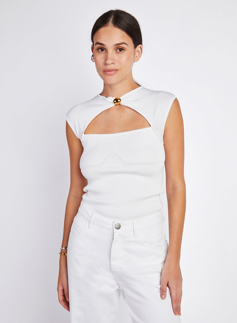 TOP  CON GIOIELLO VISCOSA STRETCH