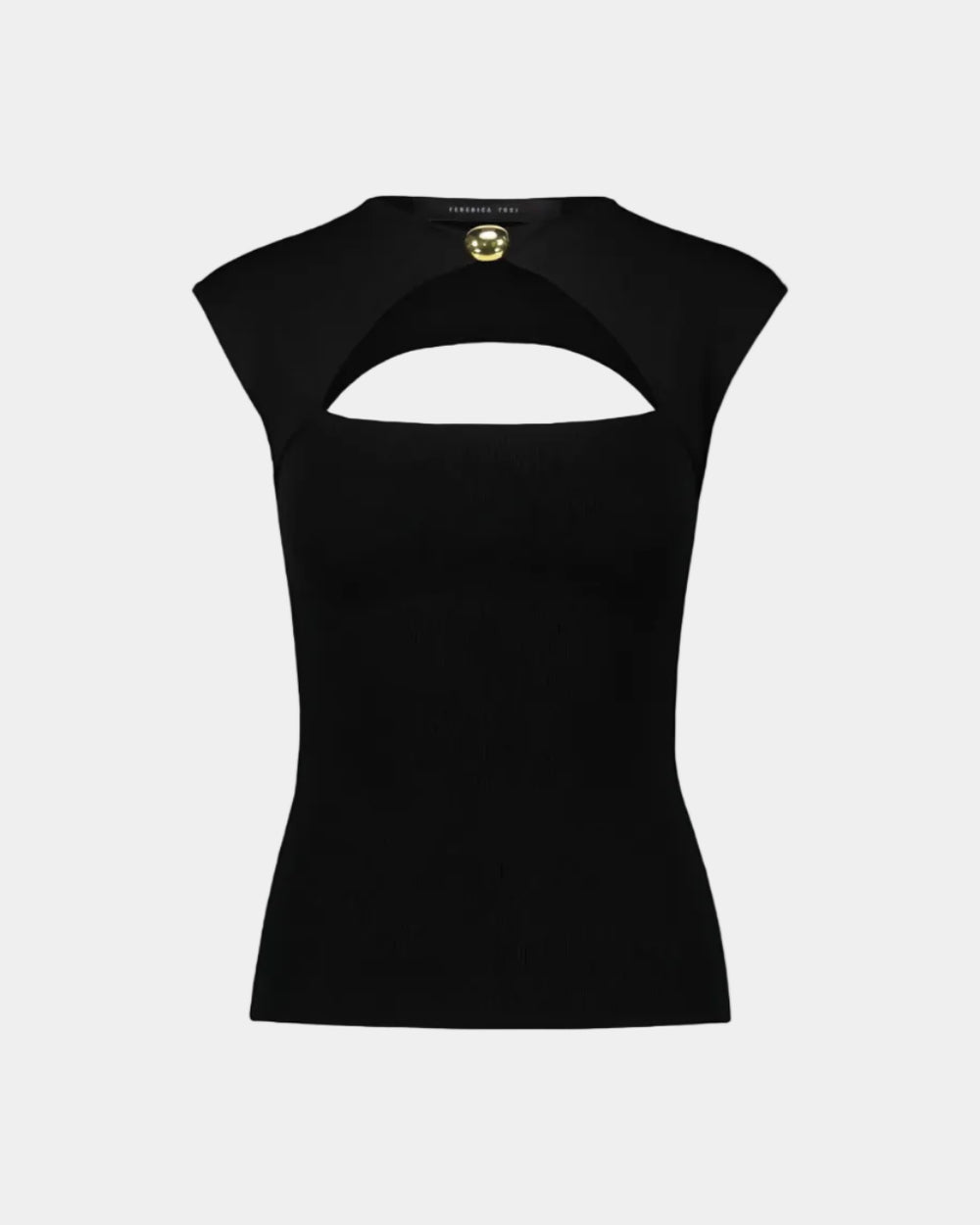 VISCOSE TOP WITH BLACK JEWEL