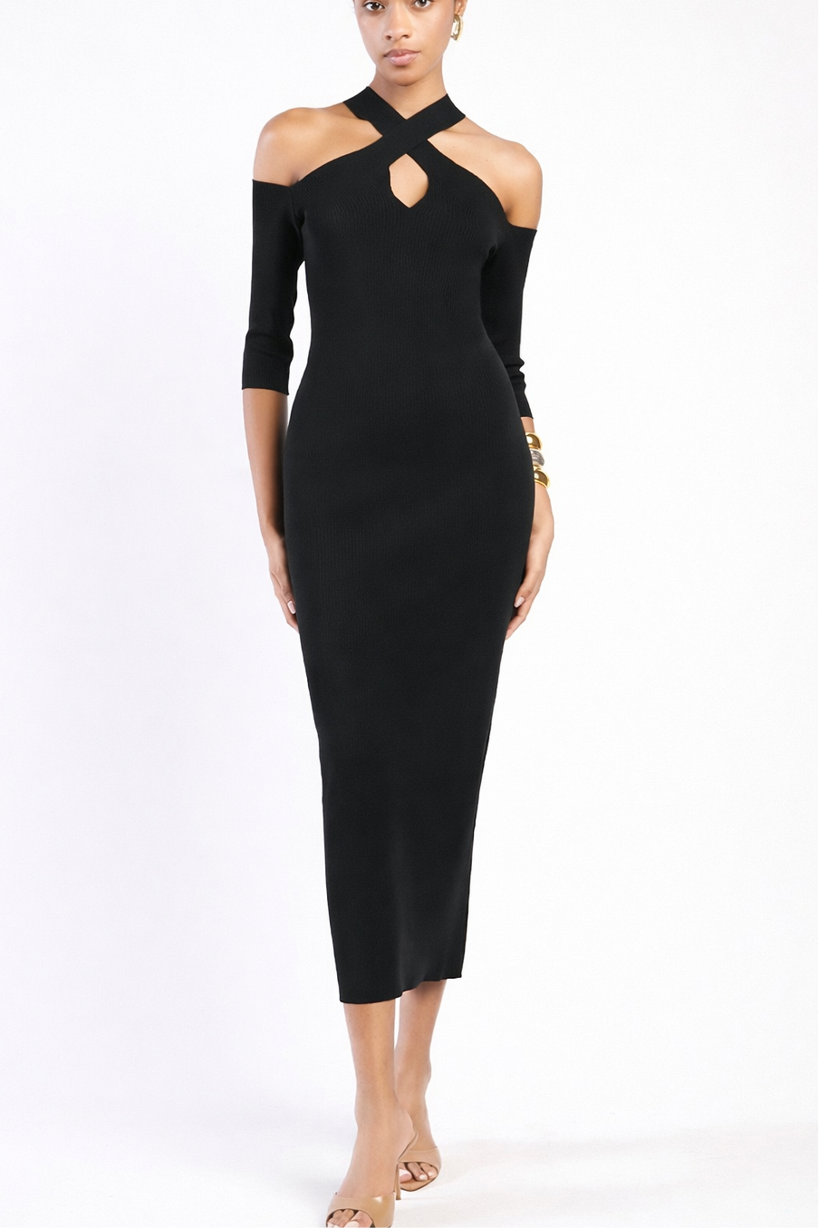 ABITO LUNGO SCOLLO INCROCIATO