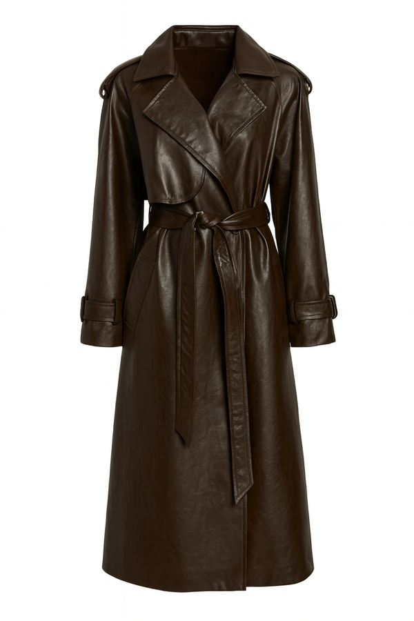 TRENCH PELLE METALLO