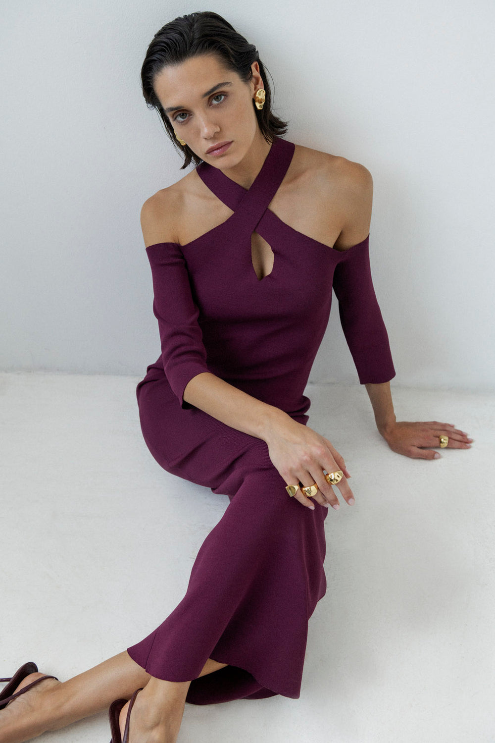 ABITO LUNGO SCOLLO INCROCIATO