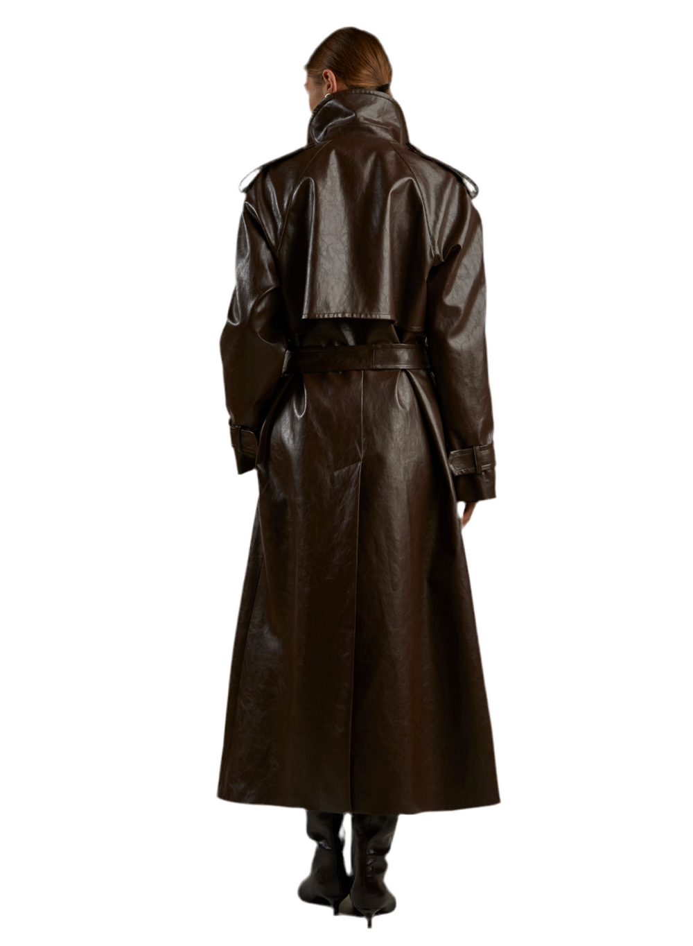 TRENCH PELLE METALLO