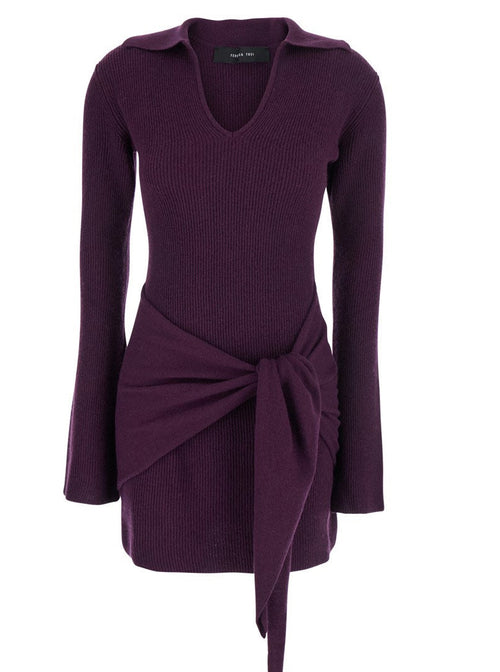 ABITO CORTO MISTO CASHMERE CON NODO