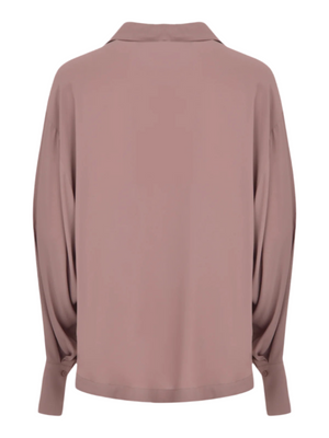 CAMICIA OVER CREPE DE CHINE BOIS DE ROSE