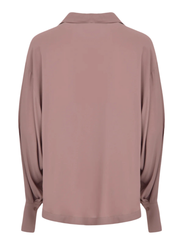 CAMICIA OVER CREPE DE CHINE BOIS DE ROSE