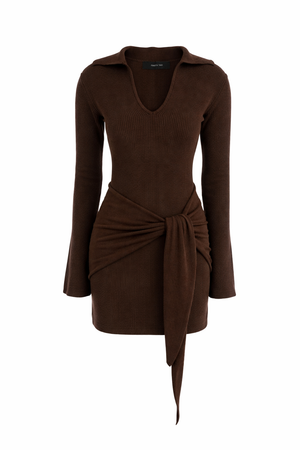 ABITO CORTO MISTO CASHMERE CON NODO