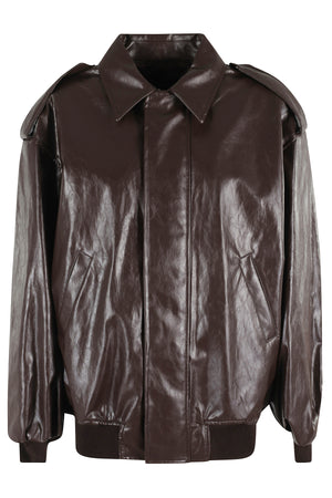 BOMBER PELLE METALLO