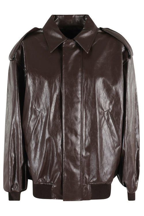BOMBER PELLE METALLO