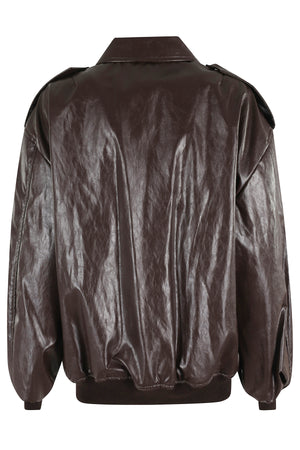 BOMBER PELLE METALLO