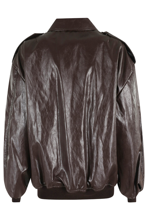 BOMBER PELLE METALLO