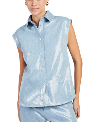 SEQUINED DENIM SHIRT